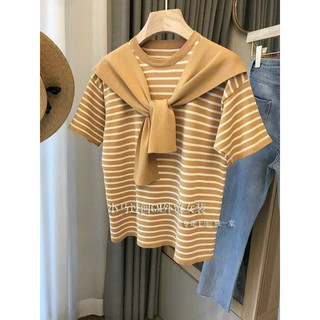 Áo len nữ mongtoghi Marila's áo len kẻ kèm khăn basic