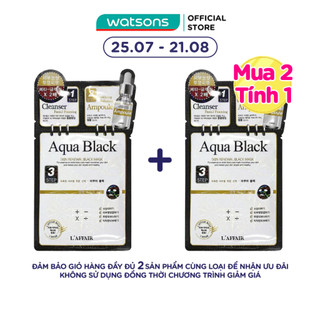 Mặt Nạ Dưỡng Da 3 Bước Rainbow L'Affair Aqua Black Skin Renewal Black 28g