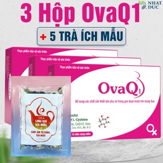 Combo 3 ovaq1 30v + 5 trà ích mẫu thực phẩm bảo vệ sức khoẻ - nhật đức