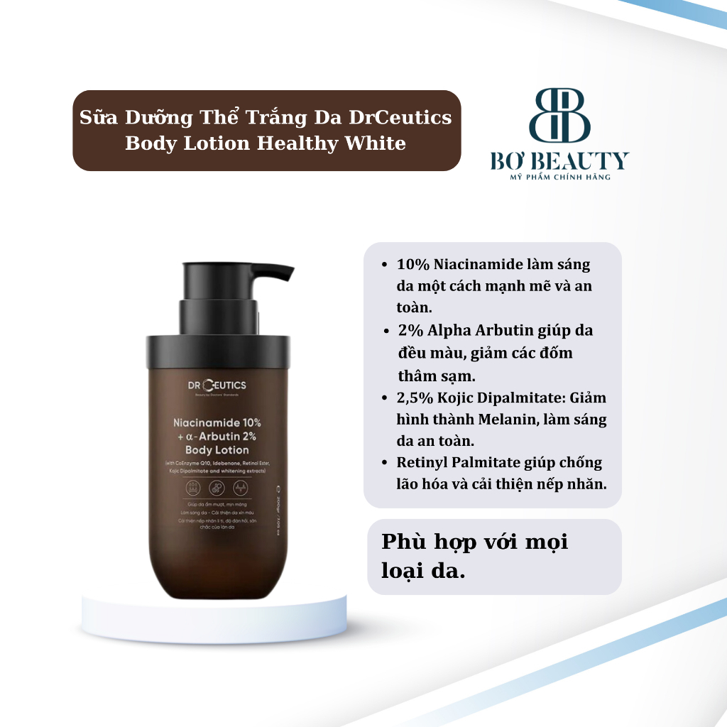 Sữa Dưỡng Thể Trắng Da DrCeutics Body Lotion Healthy White (150ml)