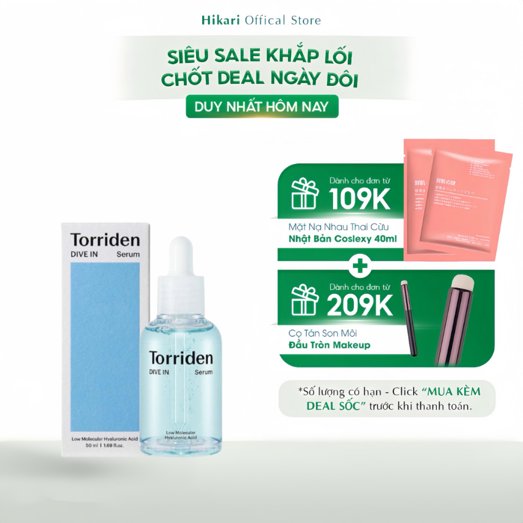 Serum Cấp Nước và Phục Hồi TORRIDEN Dive In Low Molecular HA 50ml
