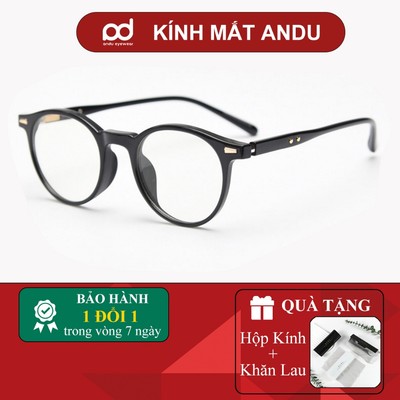 Gọng kính cận thời trang nam nữ ANDU dáng trònchống tia UV chất liệu nhựa cao cấp - 8008