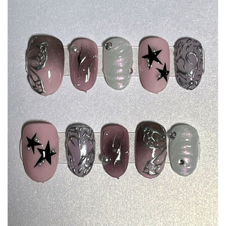 113 Nailbox thiết kế y2k hồng phun đen