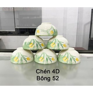 Combo 10 chén 5 chén sứ trắng 11.5cm hoa gừng