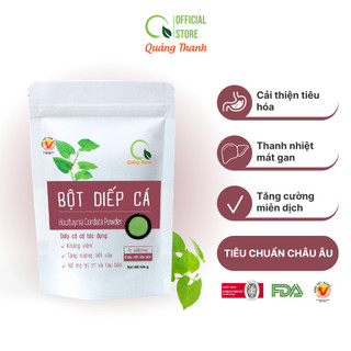 Bột Diếp Cá Quảng Thanh 100% Nguyên Chất Sấy Lạnh Gói 100 gr - Mát gan, hỗ trợ tiêu hóa