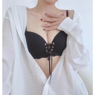 Áo lót Không gọng NÂNG NGỰC Dây rút tạo khe QUYẾN RŨ - style NHẬT - Áo ngực su đúc đệm bàn tay 2.5 cm