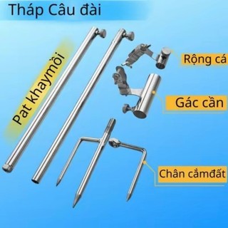 Tháp câu đài câu cá, gắn pat rọng, pat gác cần, pat khay mồi. tháp câu đài thu gọn tiện dụng
