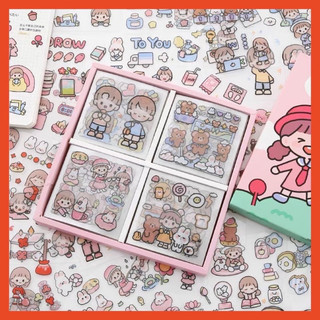 1 tờ sticker dán sách vở , đồ dùng học tập cute