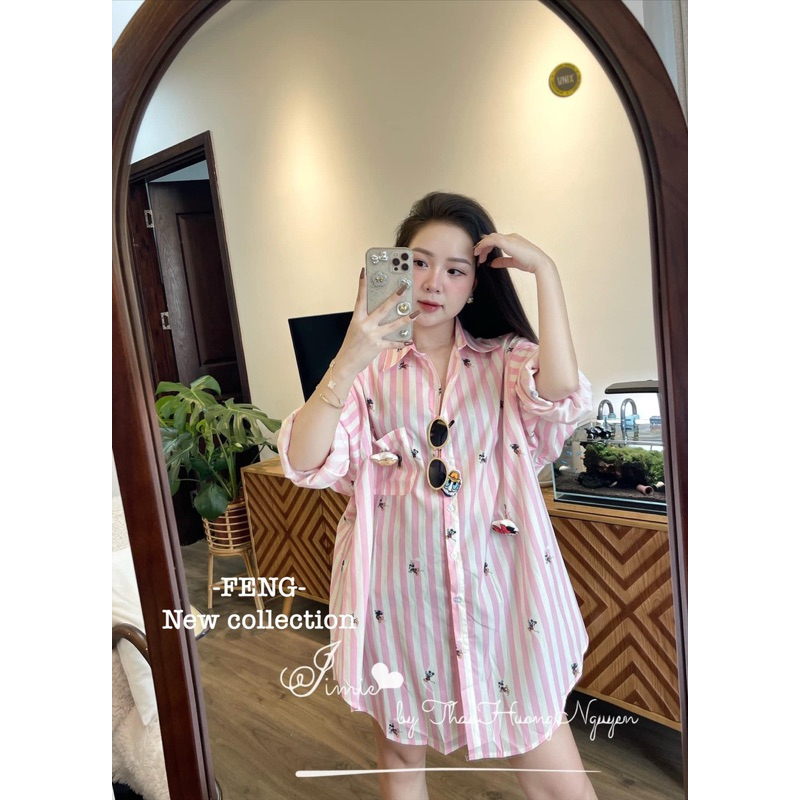 Sơ mi gắn sticker mickey qcl1