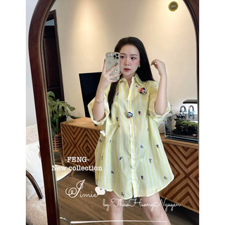 Sơ mi gắn sticker mickey qcl1