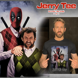 Áo Thun Deadpool và Người sói Marvel ghép ảnh hài hước Jerry Tee Form rộng tay lỡ phim hot hè 2024 phông nam nữ oversize