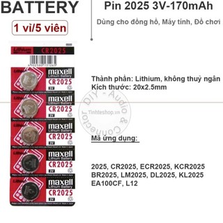 Pin CR2025 Maxell Lithium Battery