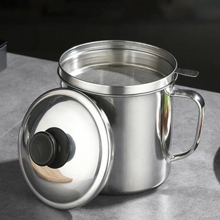 Bình Lọc Dầu Ăn INOX 304. Lọc dầu ăn xả bỏ cặn, Ca lọc dầu ăn, Bình đựng dầu