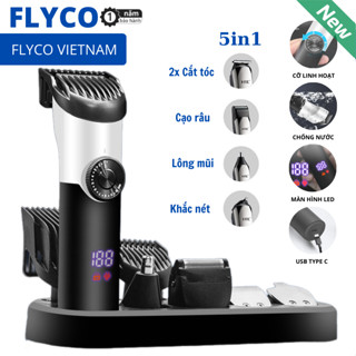Đa Năng 5in1 Bộ Máy Tông Đơ Cắt Tóc, Cạo Râu, Cạo Lông Cơ Thể, Tỉa Lông Mũi Flyco 2025 - Hàng Chính Hãng -Bảo hành 1 năm
