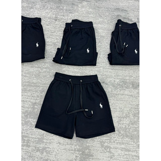 Quần short nỉ nam ralph chất liệu nỉ chân cua siêu dày dặn thiết kế basic logo thêu đùi ống dây rút dài hàng chuẩn qc