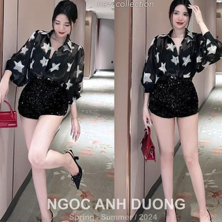 Áo sơ mi voan sao qccc maiphuongbui boutique