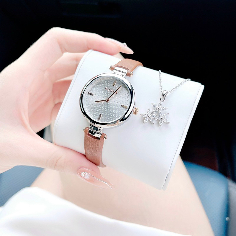 [Chính Hãng 100%] Đồng Hồ Nữ Furla WW00018002L1 Máy Nhật Quartz (Pin), Kính Khoáng Mặt Tròn Siz 32 D