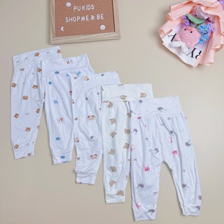  Quần dài sơ sinh cạp cao cho bé trai bé gái 3-9kg đáp đũng rộng vải petit mềm mịn co giãn tốt _ Q17 