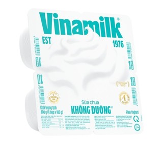 Sữa chua ăn Vinamilk Không đường - Vỉ 4 hộp x 100g( giá bán đã trừ khuyến mãi)