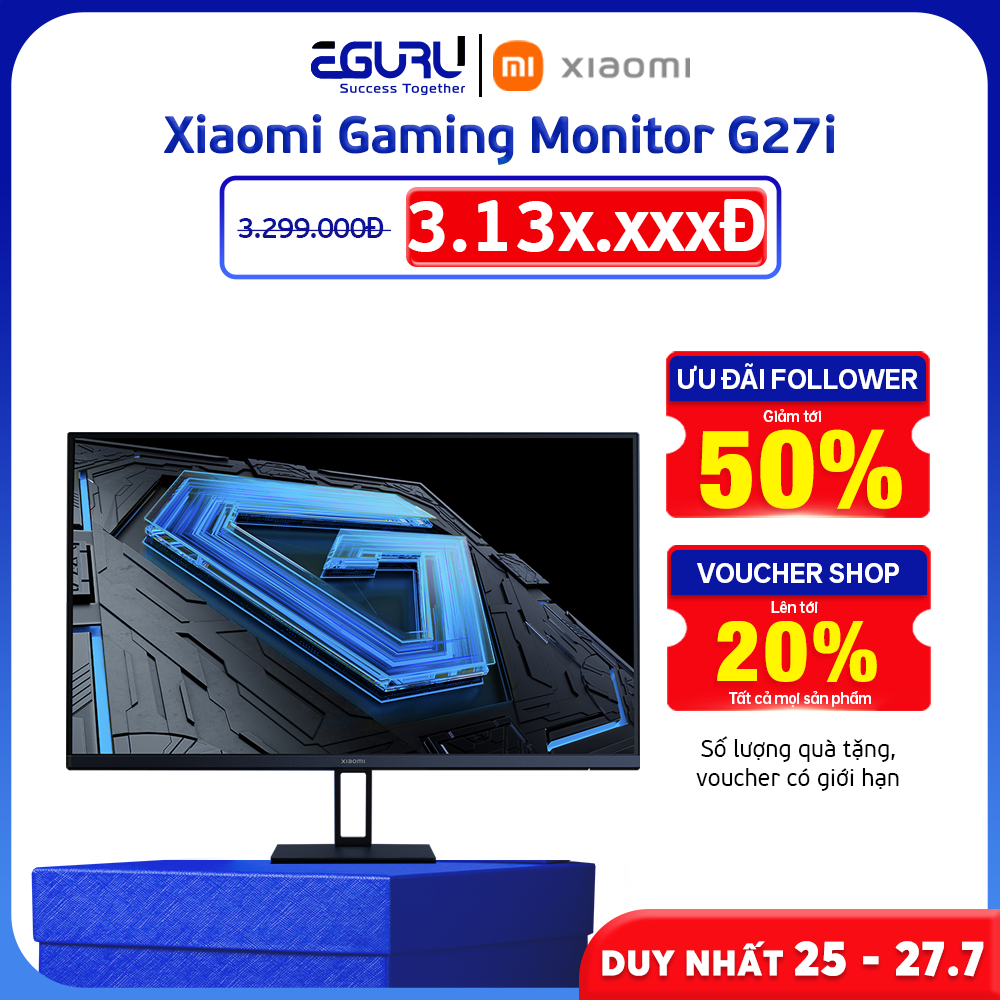Màn hình Gaming Xiaomi G27i EU 27'' 165Hz FHD IPS 1ms 99% sRGB VESA | Hàng Chính Hãng | Bảo Hành 12 Tháng