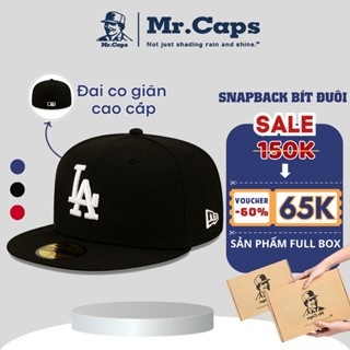 Nón snapback lưỡi trai bít đuôi MLB LA cho nam nữ, Mũ hiphop phong cách đội ngược MrCaps MLB04