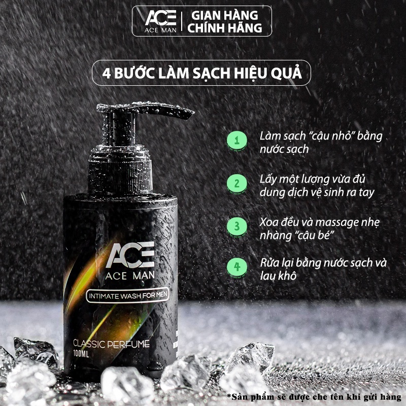 Dung Dịch Vệ Sinh Nam Giới Hương Bạc Hà ACEMAN Rhys Ultimate 100ml - Bọt Vệ Sinh Nam Giới