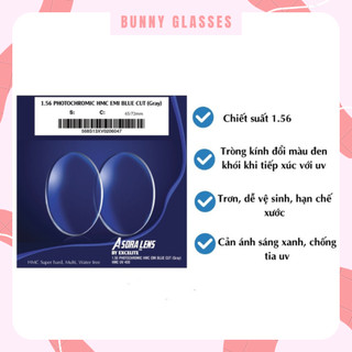 Tròng kính cận loạn có độ BUNNYEYEWEAR mắt kính chống ánh sáng xanh, đổi màu đi nắng chống tia UV và chống Ánh Sáng Xanh