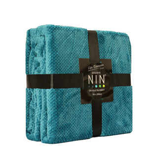 Mền san hô NIN siêu mềm mịn, thoáng khí 100% Microfiber màu xanh biển đậm kích thước 180x200cm - Oceanside
