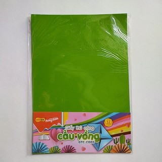 Giấy Màu Thủ Công 1mặt ( 12 Màu A4 )