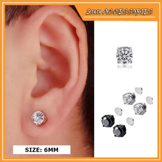 Khuyên tai nam châm đính đá zircon Luu Accessories, khuyên tai nam nữ không cần bấm lỗ (1 cái)