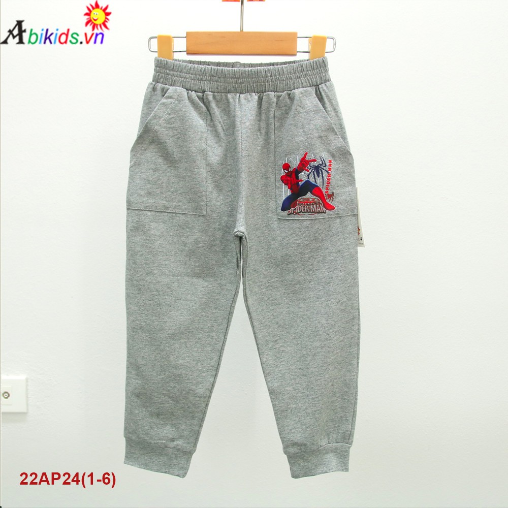 Quần dài Abikids in nhện size 2-6Y