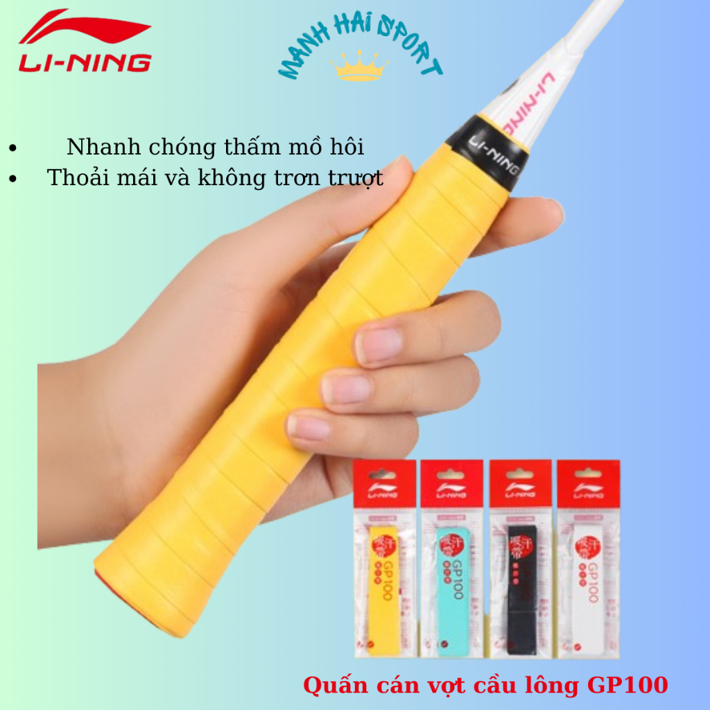 Quấn cán vợt cầu lông vợt tennis LI-NING GP100 keo dán tay cầm mềm mại thấm mồ hôi chống trơn trượt