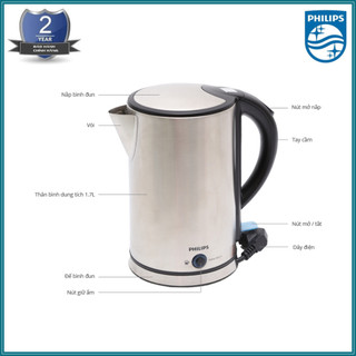 Bình đun siêu tốc giữ nhiệt philips 1.7 lít hd9316/03 – 1800w