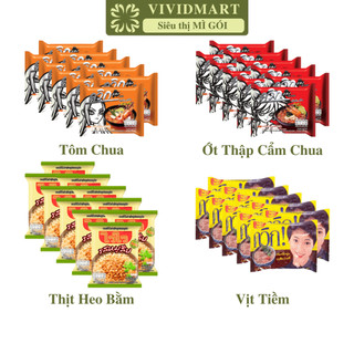  - Wai Wai - Mì Wai Wai 4 vị: Heo Bằm, Vịt Tiềm, Ớt Thập Cẩm Chua, Tôm Chua (60g/gói) - Mì ăn liền Thái Lan
