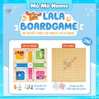 Lala boardgame 2in1 cờ gỗ caro kèm cờ cá ngựa đồ chơi hỗ trợ phát triển tư duy logic chơi nhóm cho bé Mô Mô Home