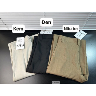 Quần vải xuông ống sớ ly eo