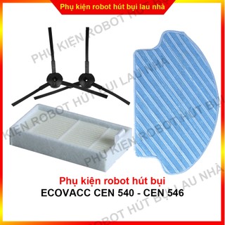 Chổi cạnh, lọc bụi, khăn lau, chổi chính robot hút bụi ecovacc cen540 - cen546