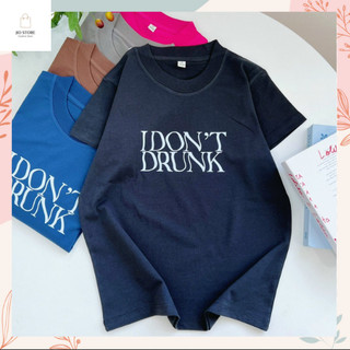 ✨[FREESHIP]✨Áo thun Baby Tee cotton 100% form slim, áo thun nữ tay ngắn, in chữ I DON’t drunk