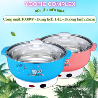 Nồi Lẩu Điện Mini Nika INOX 304 1000W - Bếp Lẩu Gia Đình 24 - 26cm SIÊU TỐC BẢO HÀNH 12 THÁNG