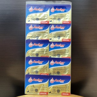Anchor – vỉ 10 x 7g - bơ lạt / new zealand / pure unsalted butter