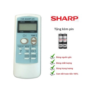 Điều khiển điều hoà Sharp mặt xanh, Remote máy lạnh sharp hàng tốt - tặng kèm pin !