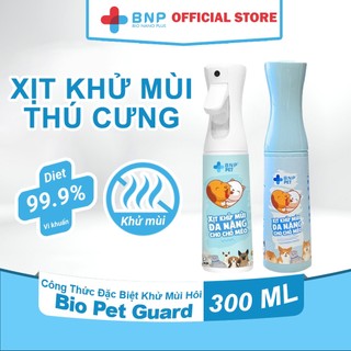 Xịt khử mùi thú cưng bio pet guard khử mùi, khử khuẩn an toàn cho thú cưng 300ml - bionano plus