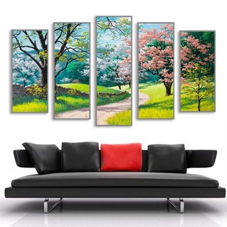 Bộ 5 Tranh Tráng Gương 5D "PHONG CẢNH THIÊN NHIÊN" Tranh Treo Tường Trang Trí Phòng Khách