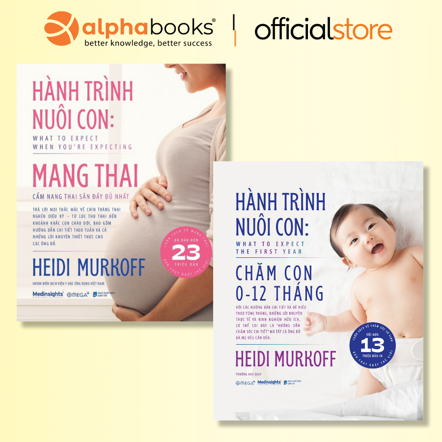 Sách - Lẻ/Combo Hành Trình Nuôi Con: Mang Thai + Chăm Con 0-12 Tháng - Bộ Đôi Cẩm Nang Cho Mẹ Bầu Và Mẹ Bỉm (Omega Plus)