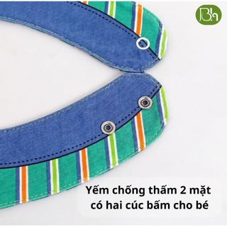 Yếm chống thấm 2 mặt, 2 cúc bấm cho bé