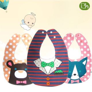 Yếm chống thấm 2 mặt, 2 cúc bấm cho bé
