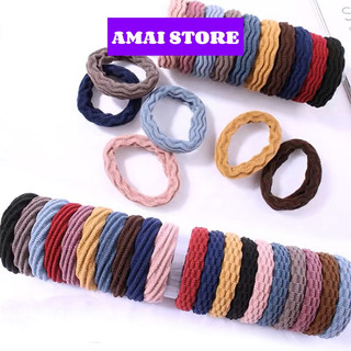 Set 11 Dây buộc tóc, chun buộc tóc, cột tóc sợi len phong cách Hàn Quốc nhiều màu