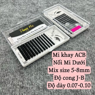 Mi dưới mix size 5-6-7-8mm_cong j_b độ dày 0.07-0.10_nối tự nhiên,bắt keo tốt_dụng cụ nối mi_thúy hà