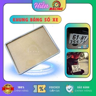 Khung Bảng số xe máy full khung viền, mica và pát gắn màu inox