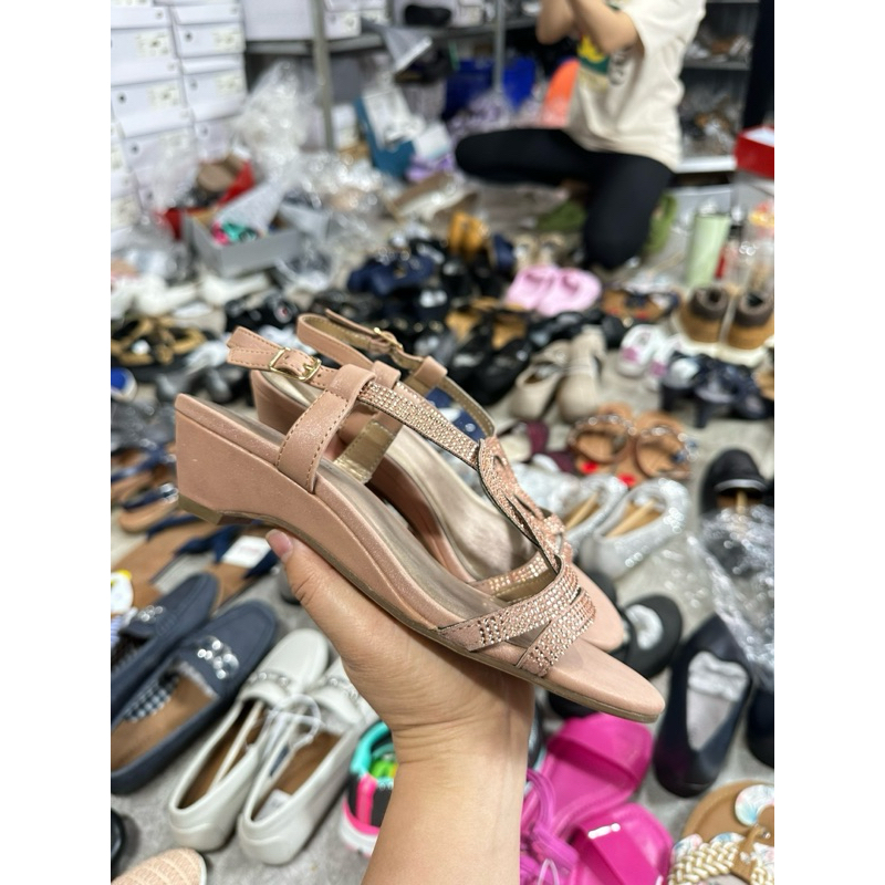 Sandal nữ đế xuồng thấp 5cm quai đan dây xuất Mỹ chính hãng Karen&Scot siêu âm chân - sandal dép qua